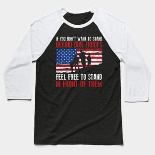 Stand Behind Our Troops USA Baseball T-Shirt